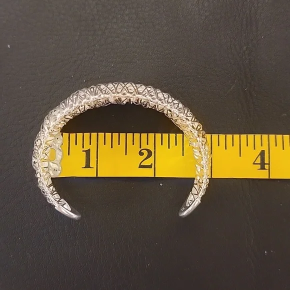 UltraFine Silver Large Bold Wire Wrapped Cuff - Picture 6 of 6